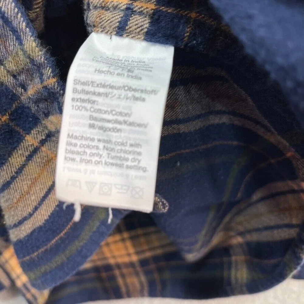 J.Crew Flannel Shirt Adult Medium Yellow Blue Rustic Plaid Outdoors‎ mens